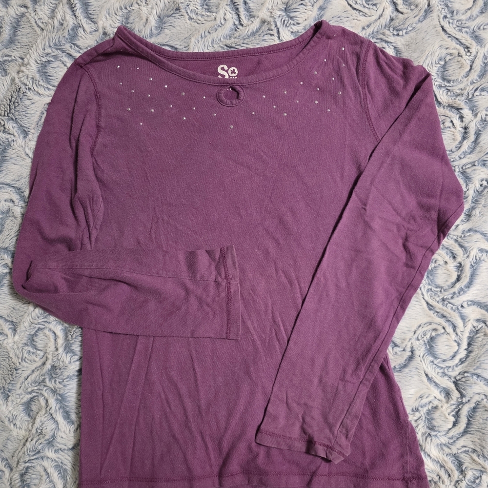 SO Plum Sparkle Long Sleeve T-Shirt